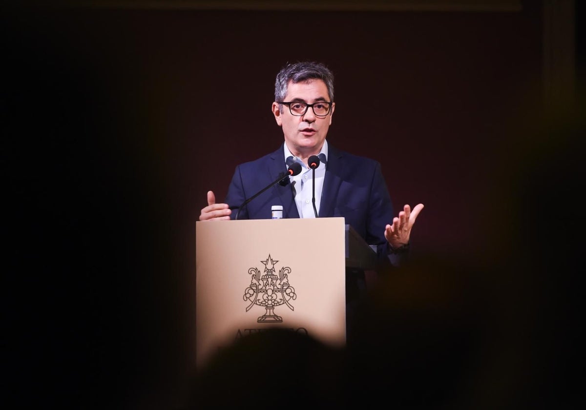 El ministro de la Presidencia, Justicia y Relaciones con las Cortes, Félix Bolaños, interviene en 'Los Desayunos del Ateneo'