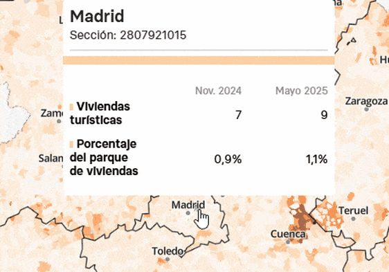 Mapa de las viviendas turísticas calle a calle: dónde están las más de 380.000 que hay en España