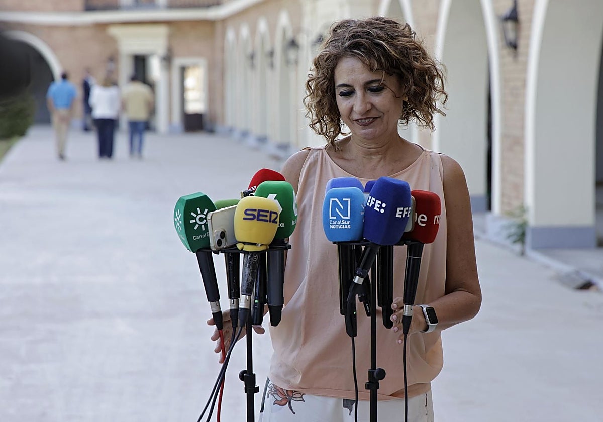 La vicepresidenta primera y ministra de Hacienda, María Jesús Montero, en un acto en Sevilla