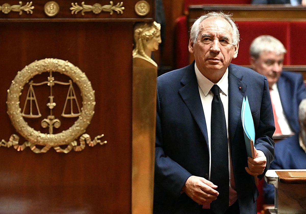 François Bayrou, hasta ahora primer ministro francés, ayer en la Asamblea Nacional durante la moción de confianza