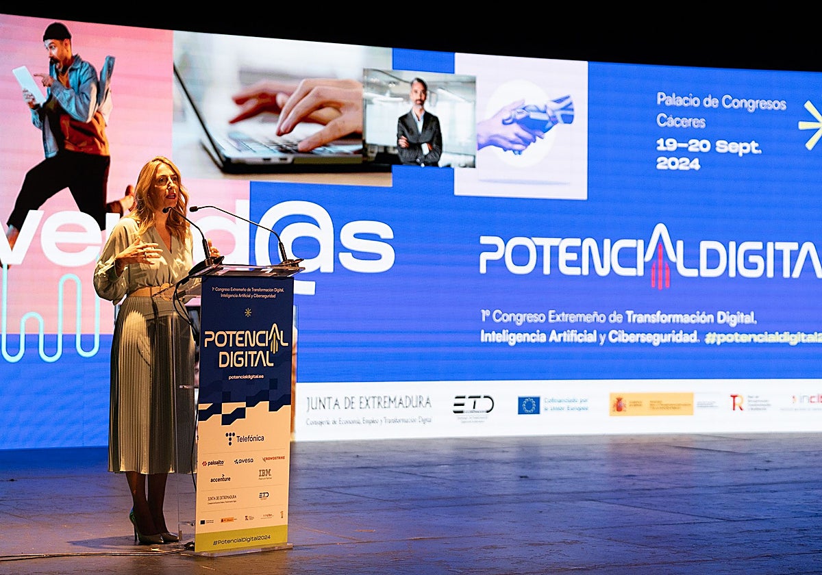 María Guardiola, presidenta de la Junta de Extremadura, durante la inauguración de la edición de 2024
