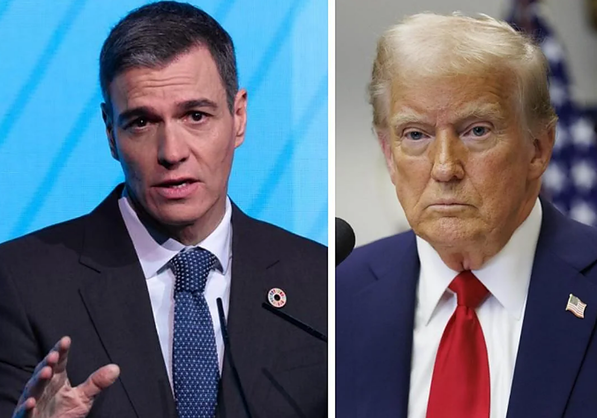 El presidente del Gobierno, Pedro Sánchez, y el presidente de Estados Unidos, Donald Trump