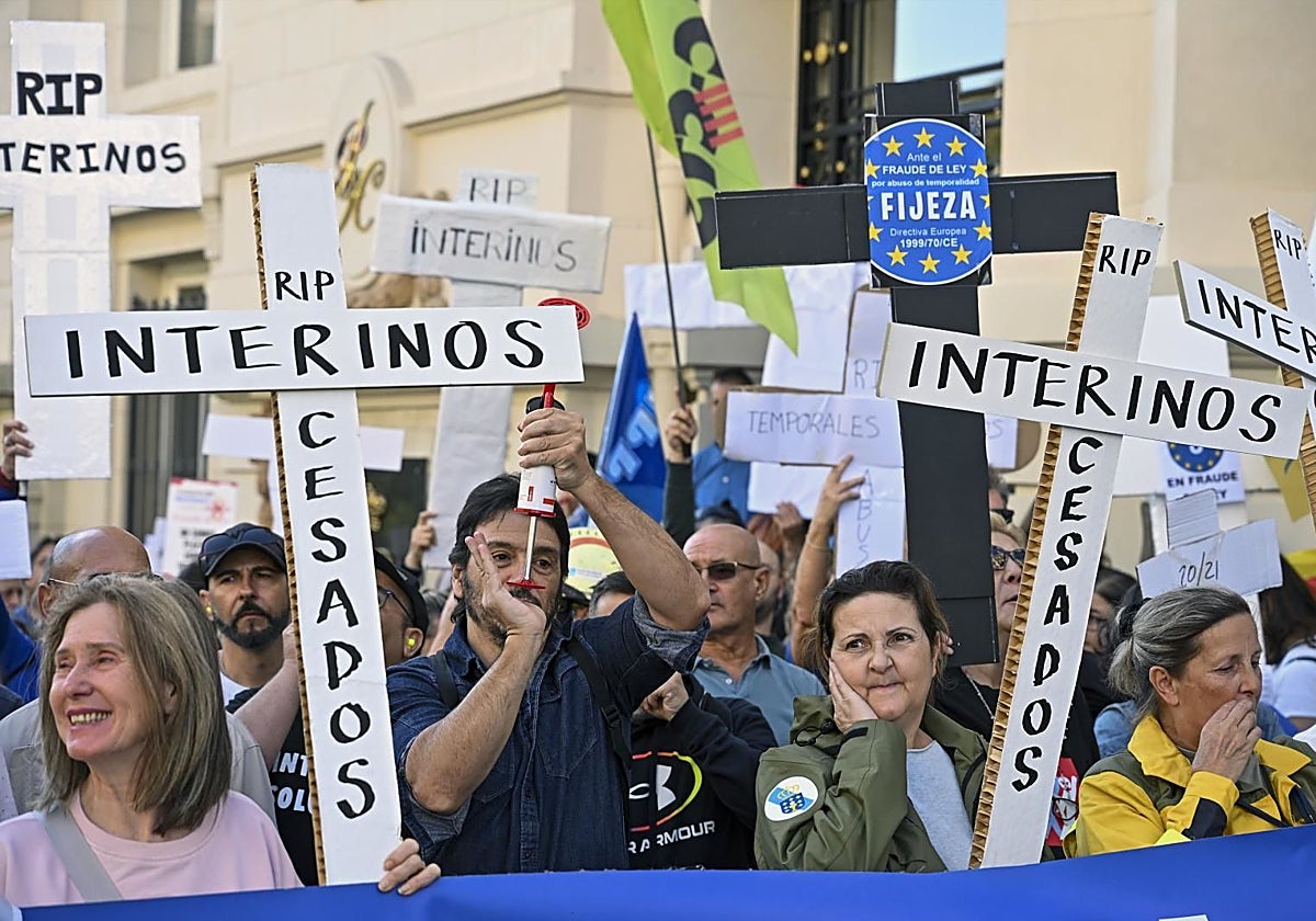 La protesta esta mañana frente al Congreso