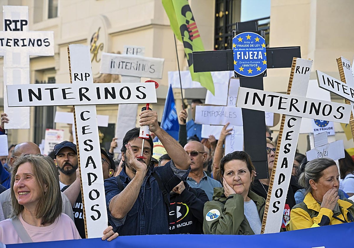 Protestas de los interinos esta semana en Madrid