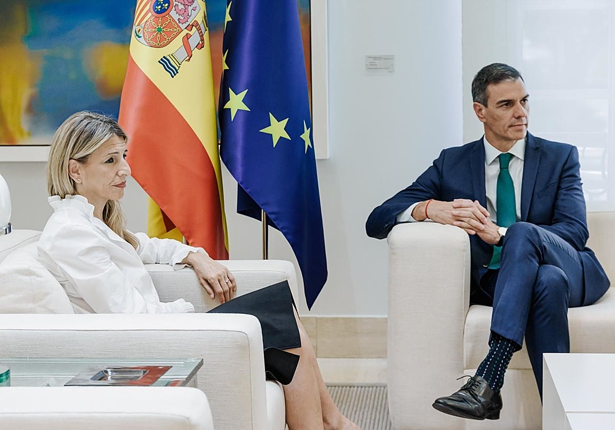 Díaz y Sánchez, juntos en La Moncloa el pasado 17 de junio