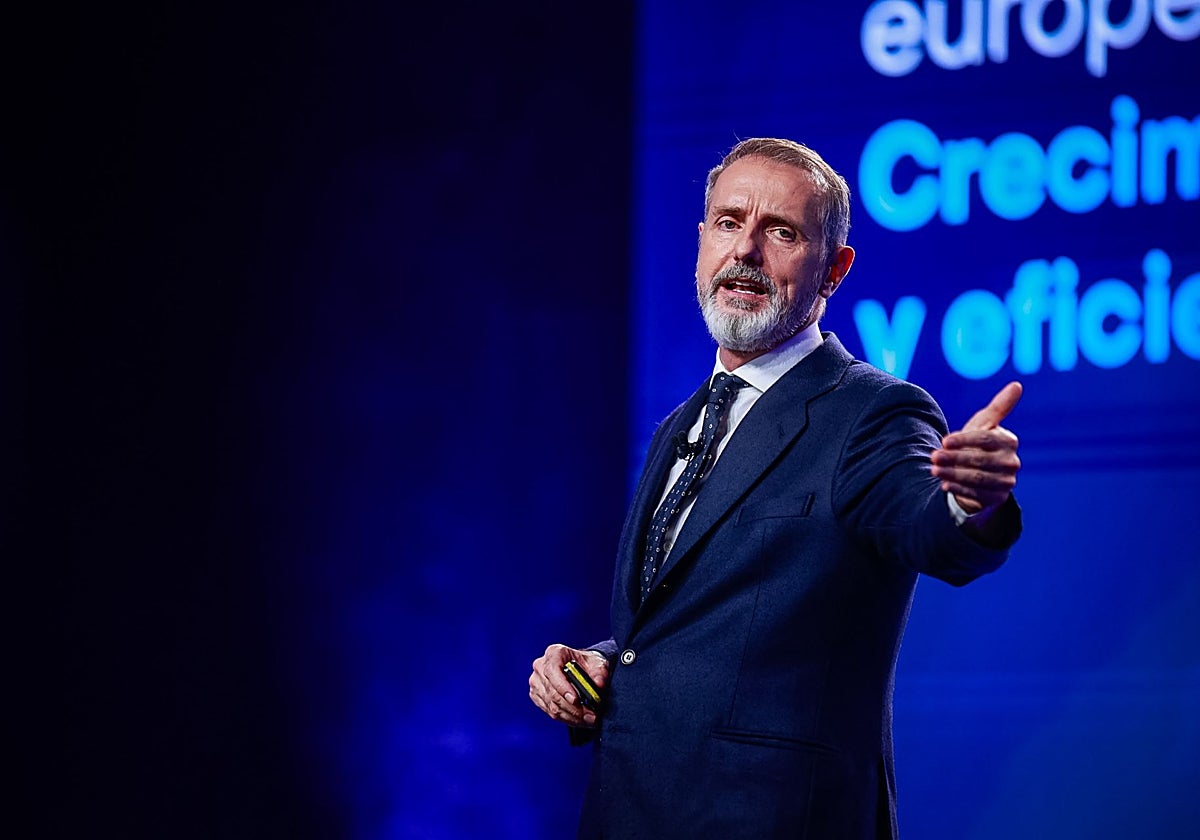 Marc Murtra, presidente de Telefónica, en la reciente presentación del plan estratégico