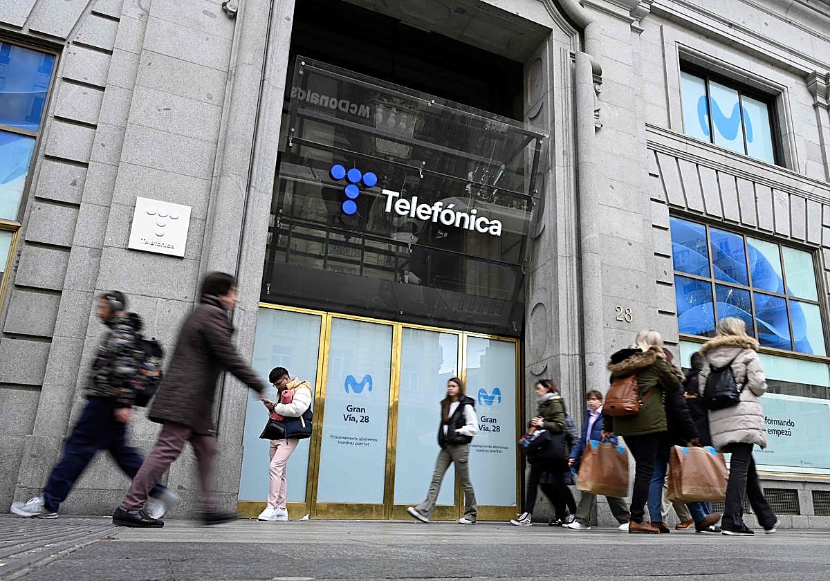 El edificio de Telefónica en Gran Vía
