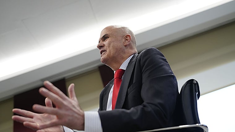 José Manuel Corral, CEO of Mapfre Vida, during the interview with ABC