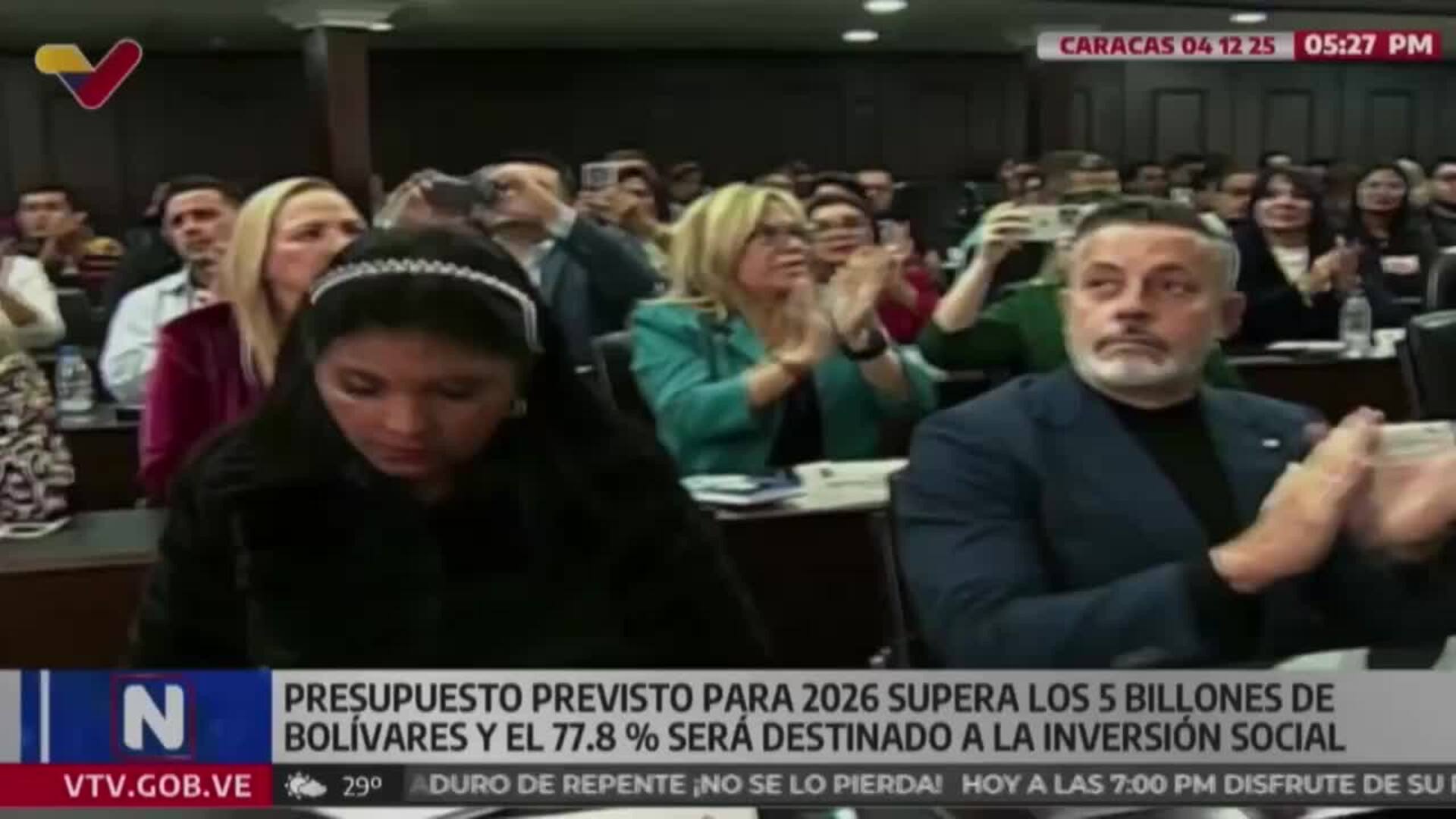 Gobierno venezolano presenta para 2026 un presupuesto que cae un 12 % respecto al de 2025