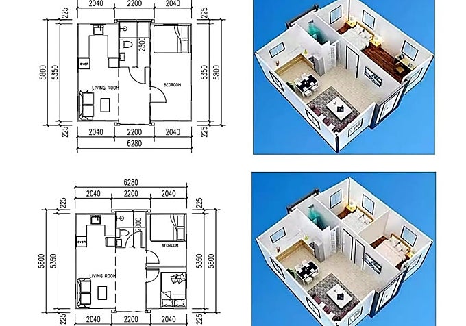 Plano de la casa prefabricada que Amazon vende por 17.869 euros.