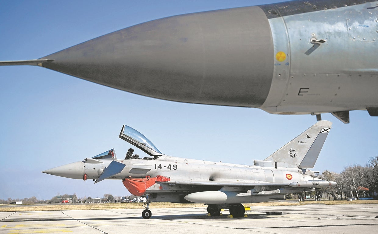 Uno de los Eurofighter que España ha desplegado en Bulgaria