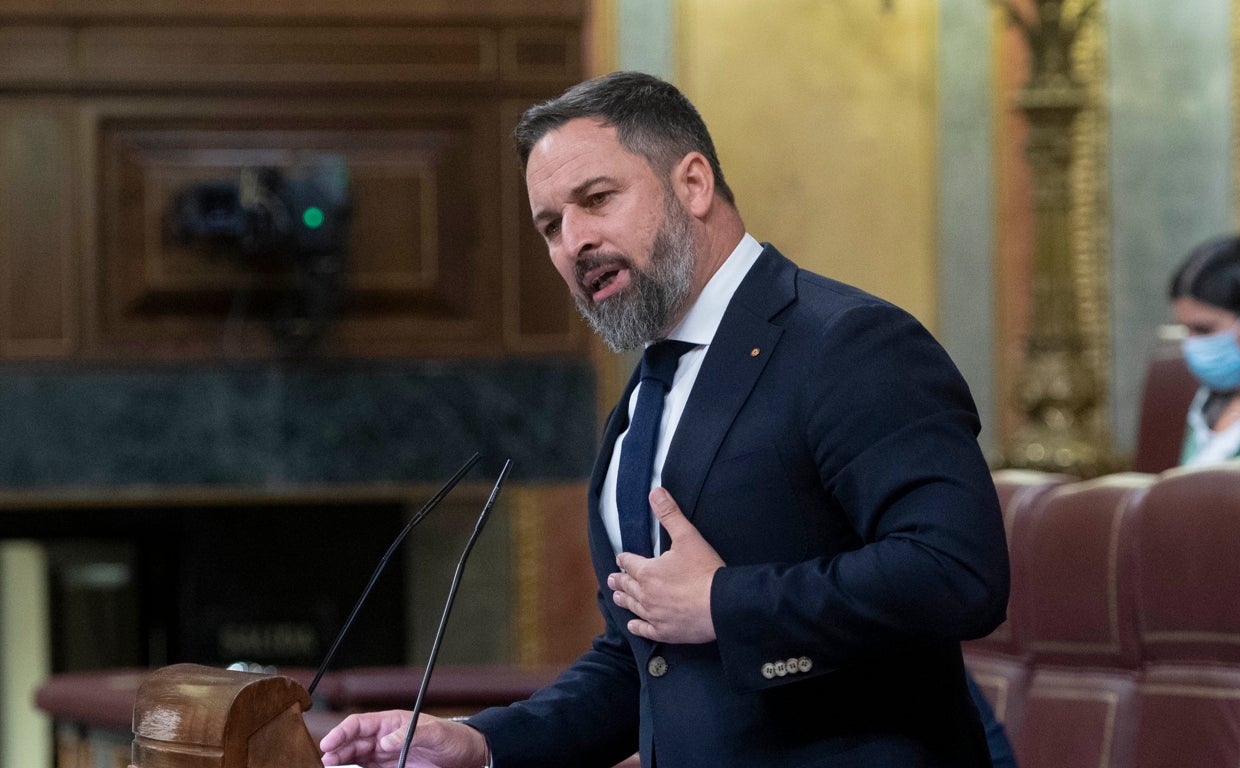 El presidente de Vox, Santiago Abascal, en el debate sobre el estado de la nación de la semana pasada
