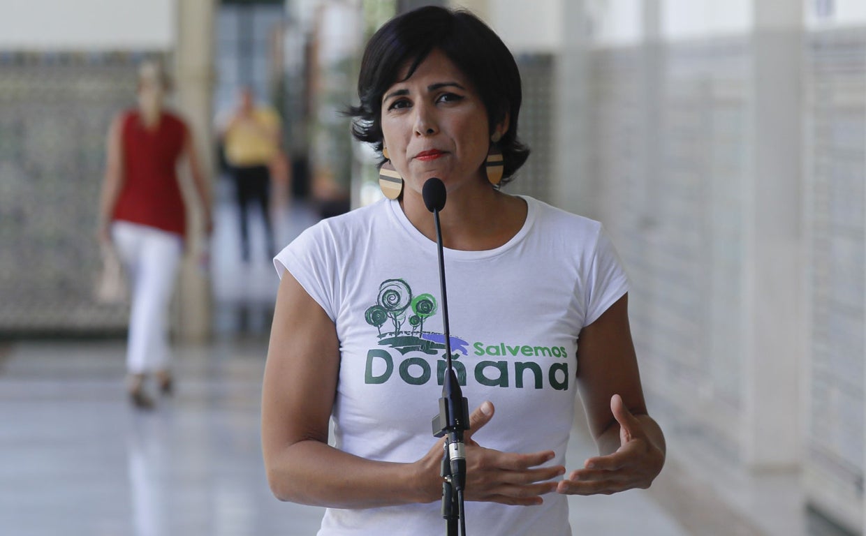 Teresa Rodríguez, este miércoles en el Parlamento andaluz