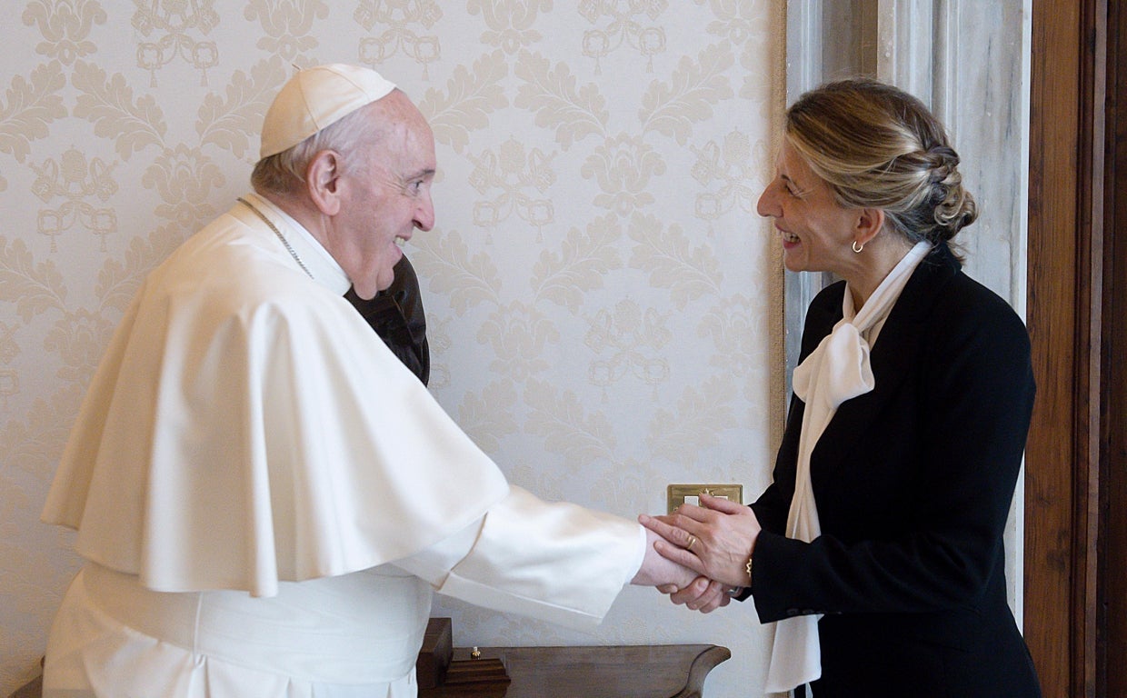 Transparencia insta a Trabajo a informar del coste de los viajes de Yolanda Díaz y aclarar quién pagó el del Vaticano