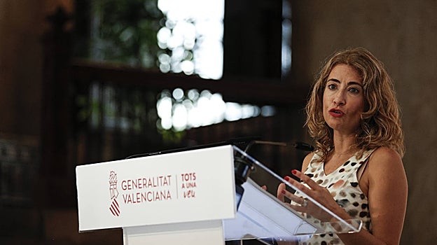 Imagen de la ministra de Transportes, Raquel Sánchez, este jueves en Valencia