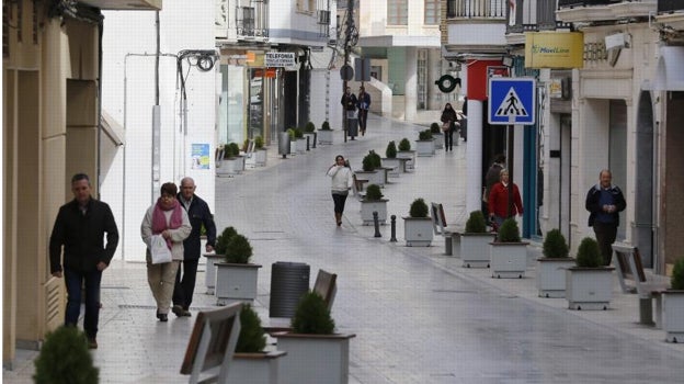 Calle Corredera, en el centro de Montilla