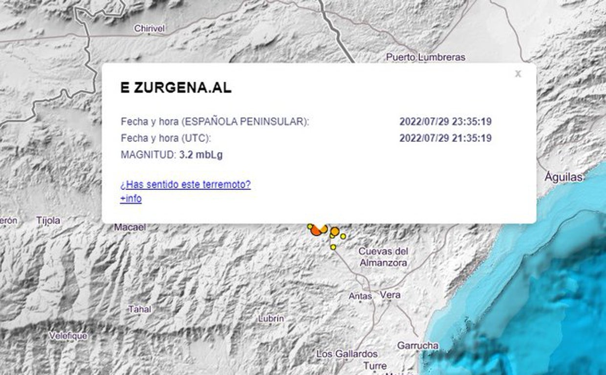 Registrado un terremoto sin daños de magnitud 3,2 en Almería
