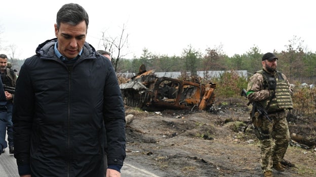 El presidente del Gobierno, Pedro Sánchez, durante su viaje a Kiev
