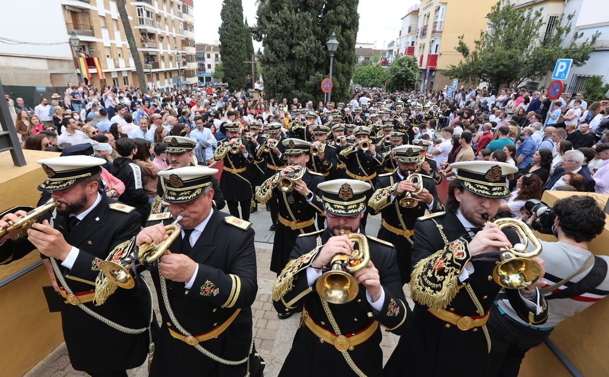 Músicos de la banda Caído Fuensanta, el pasado Jueves Santo