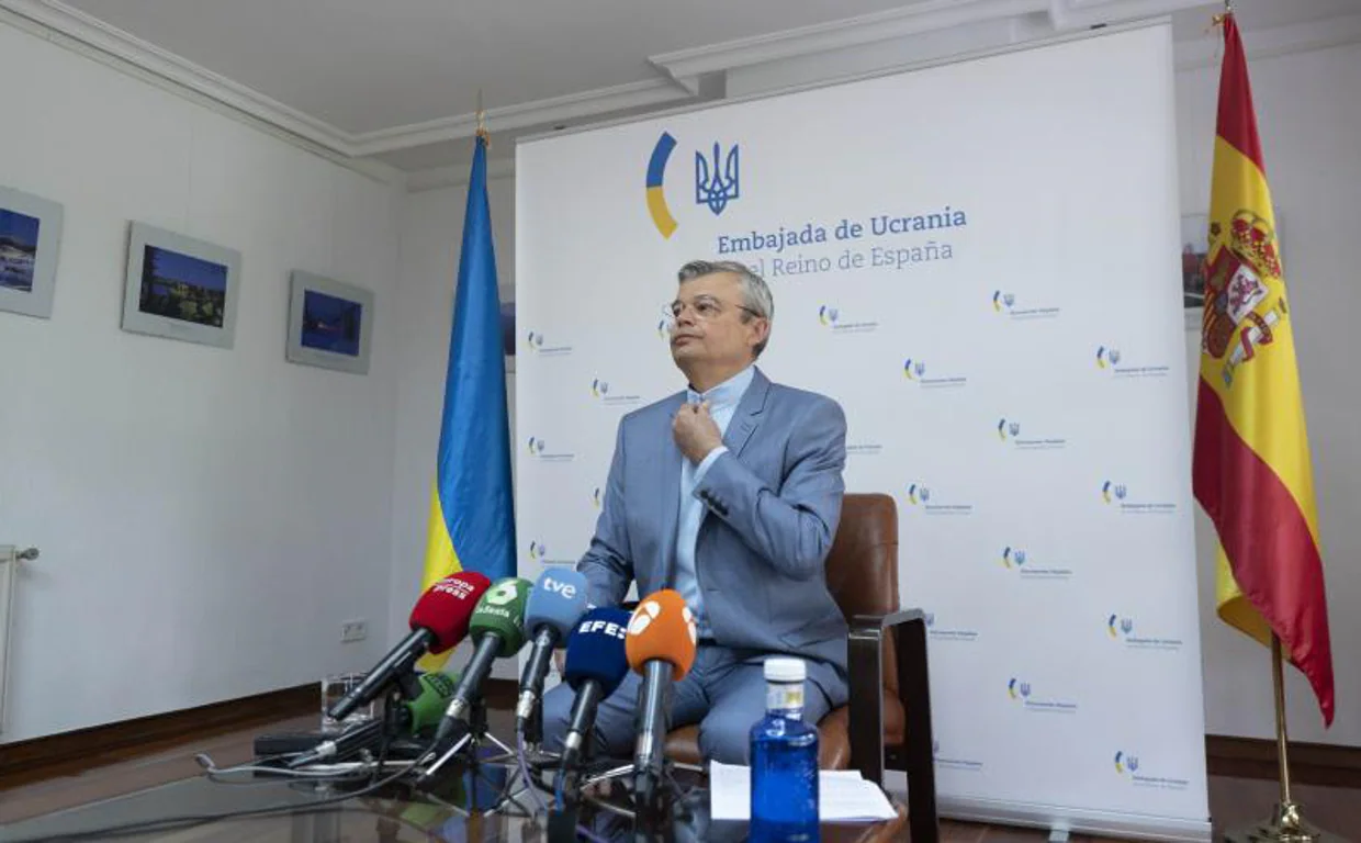 El Embajador de Ucrania en España, Serhii Pohoreltsev, interviene en rueda de prensa de esta mañana en la que criticaba la falta de ayuda por parte de nuestro país