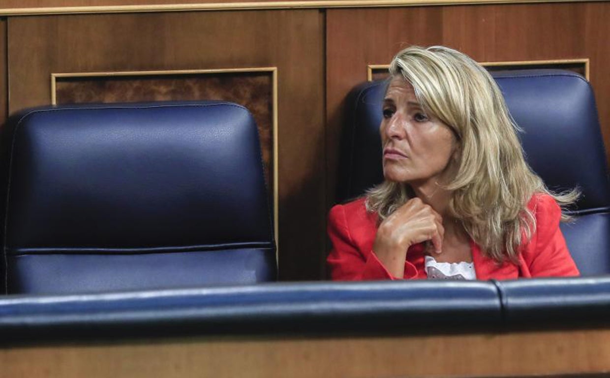 La vicepresidenta segunda del Gobierno y ministra de Trabajo, Yolanda Díaz, en el Congreso