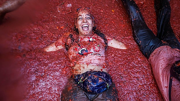 Imagen tomada en la Tomatina de Buñol