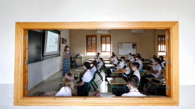 Aula de un colegio cordobés durante el arranque del pasado curso escolar