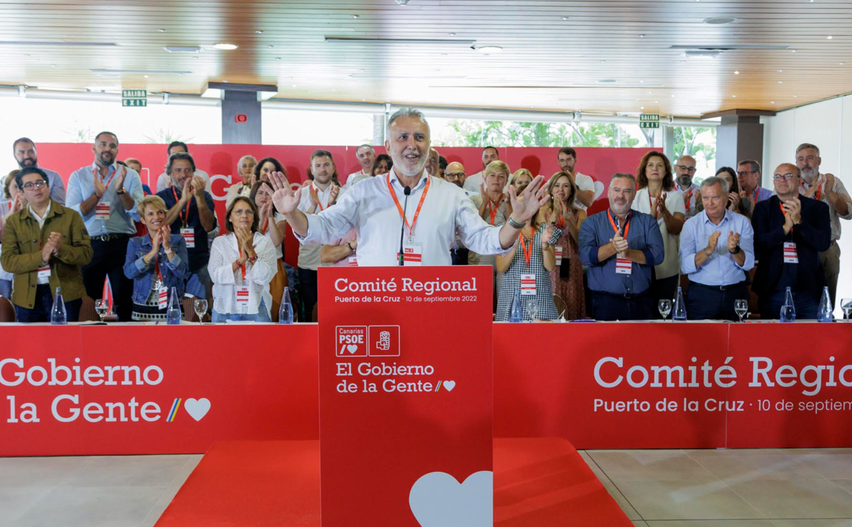 Ángel Víctor Torres en el Comité regional del PSOE Canarias celebrado hoy