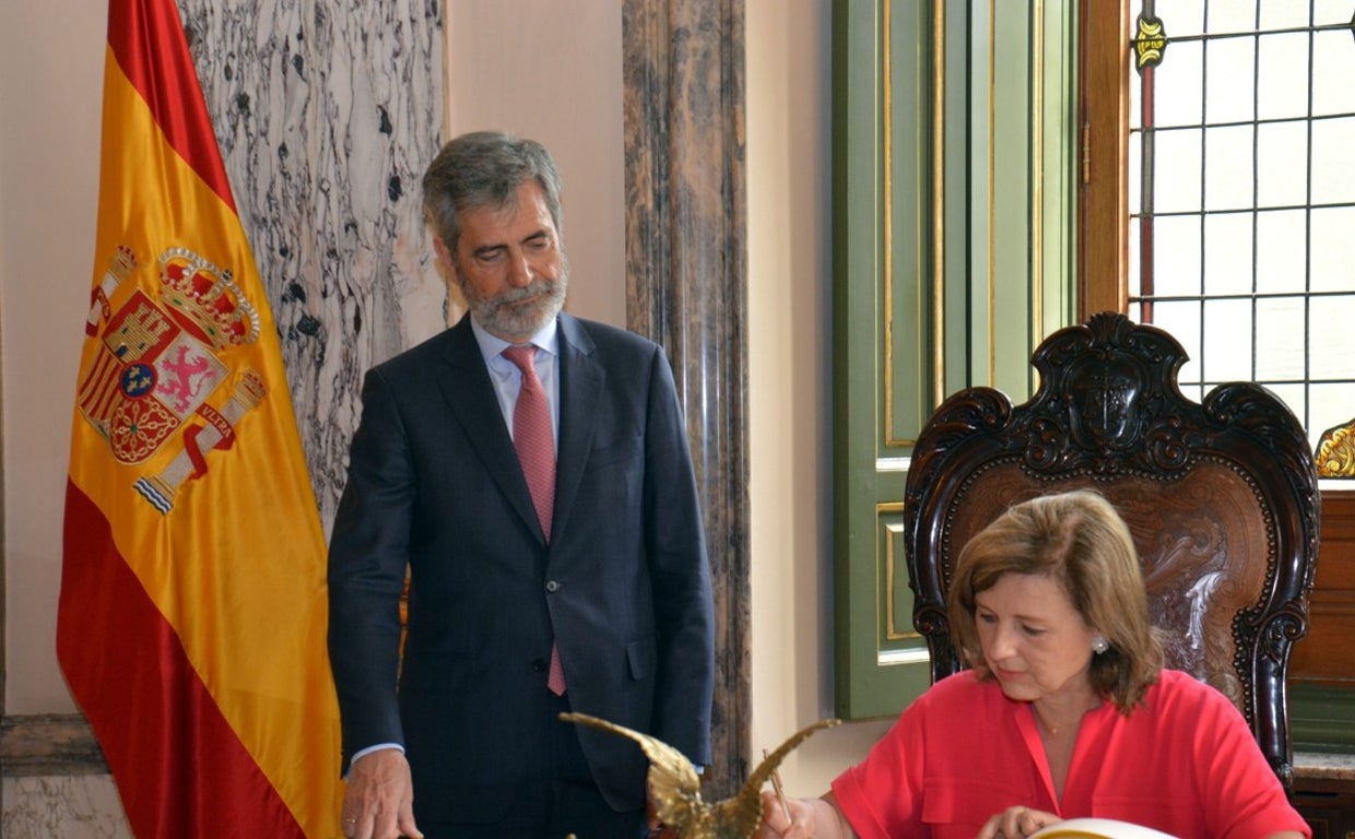 Lesmes y Jourová, el pasado mes de junio durante el encuentro entre ambos
