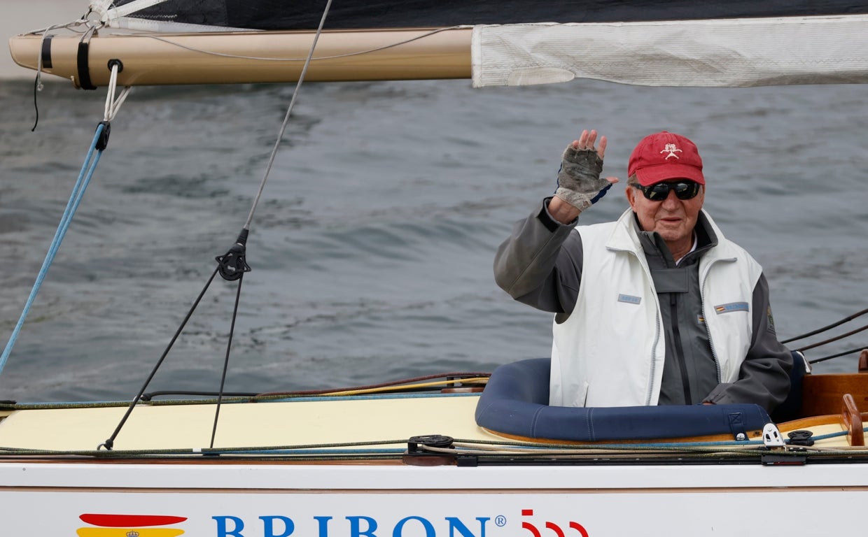 Don Juan Carlos, el pasado mes de mayo, en Sangenjo