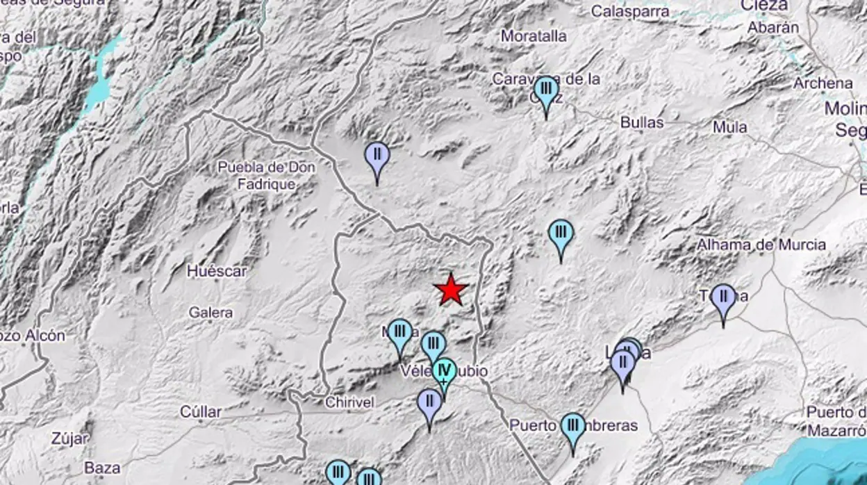 La tierra tiembla en Almería, registrado un terremoto de magnitud 4 en Vélez-Rubio