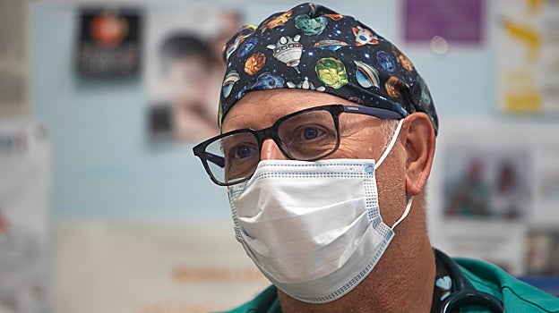 Javier Navarro, en un  momento de la entrevista