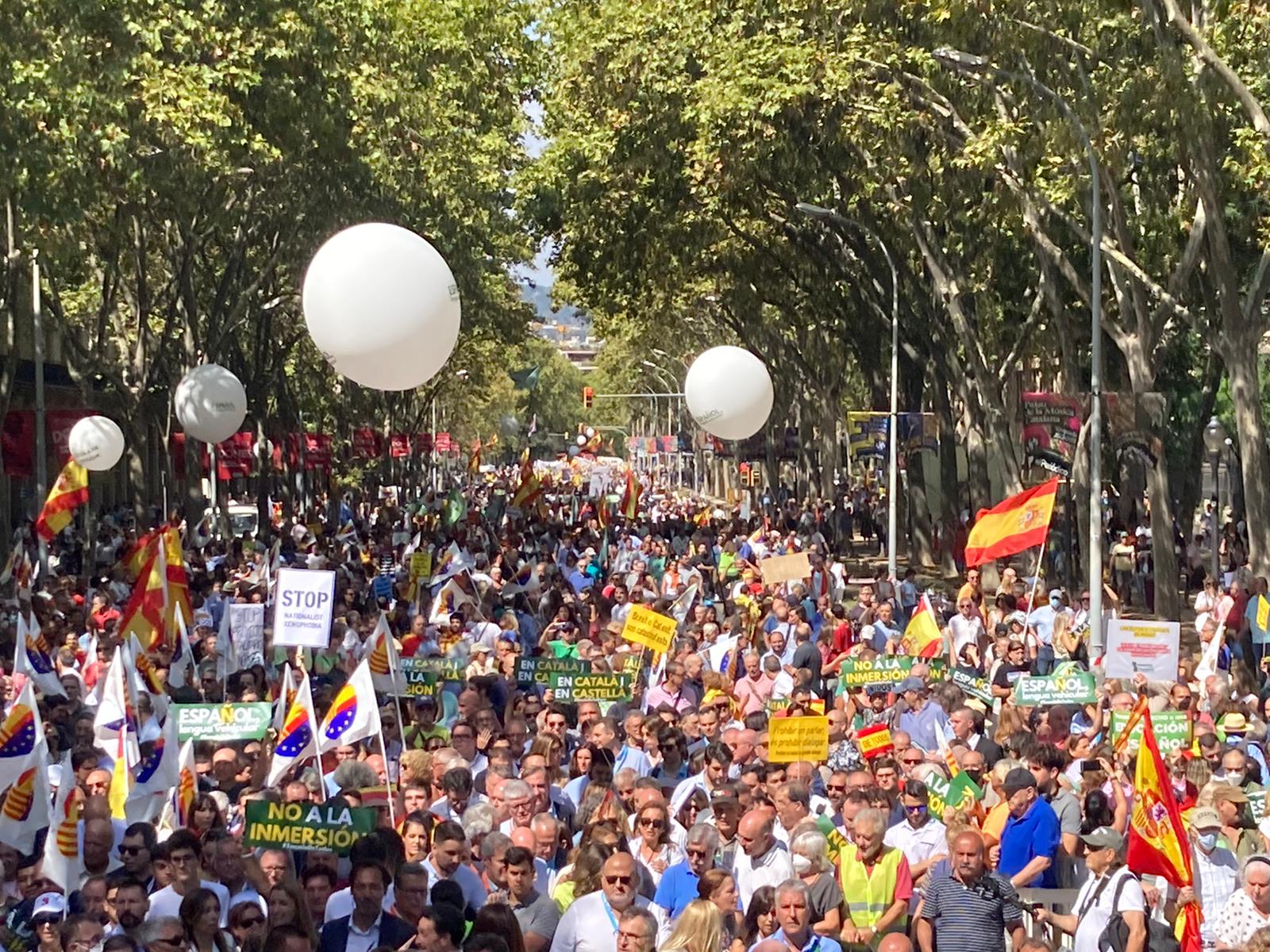 Vista desde el escenario de la manifestación por el castellano organizada por la plataforma Escuela para Todos