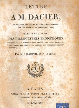 Imagen - Carta de Campollion a Dacier