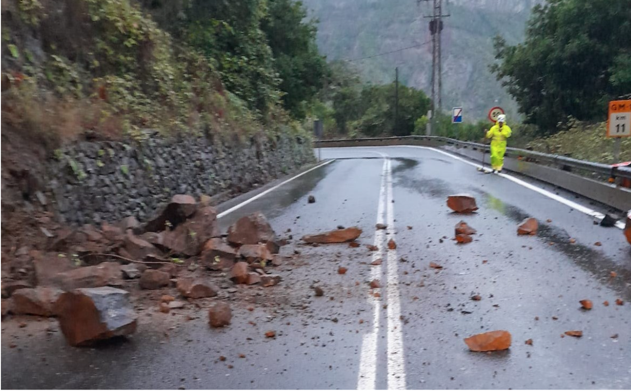 Desprendimientos en La Gomera, se han registrado 6