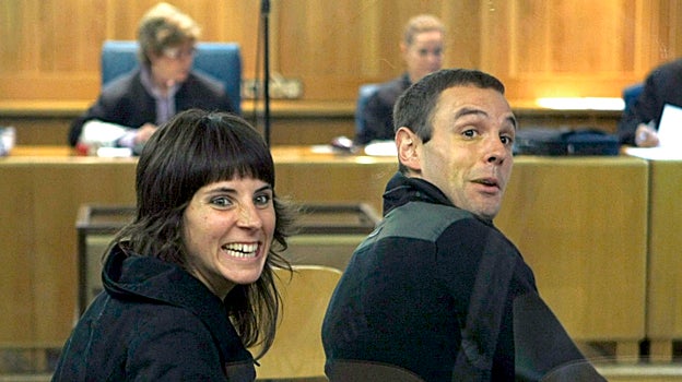 Fano y Lizarraga durante un juicio en en 2011