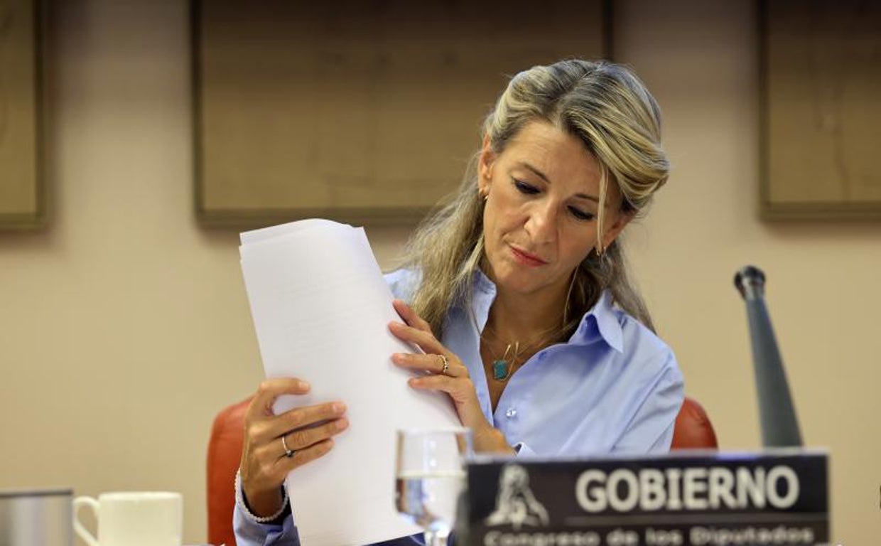 La vicepresidenta segunda del Gobierno, Yolanda Díaz, esta semana en el Congreso de los Diputados