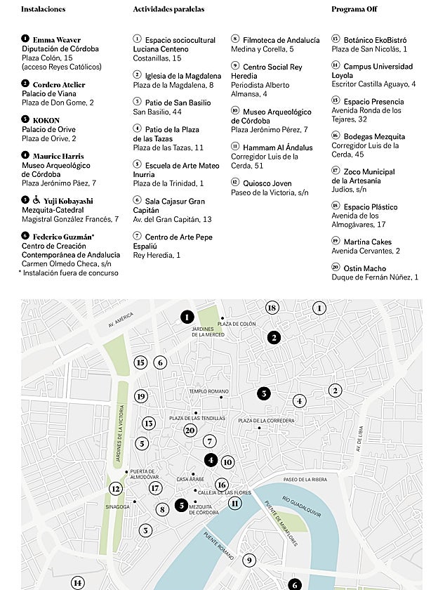 Mapa de instalaciones y actividades de Flora 2022