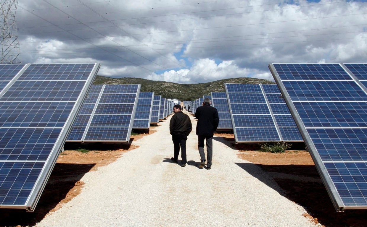 Parque fotovoltaico en uso