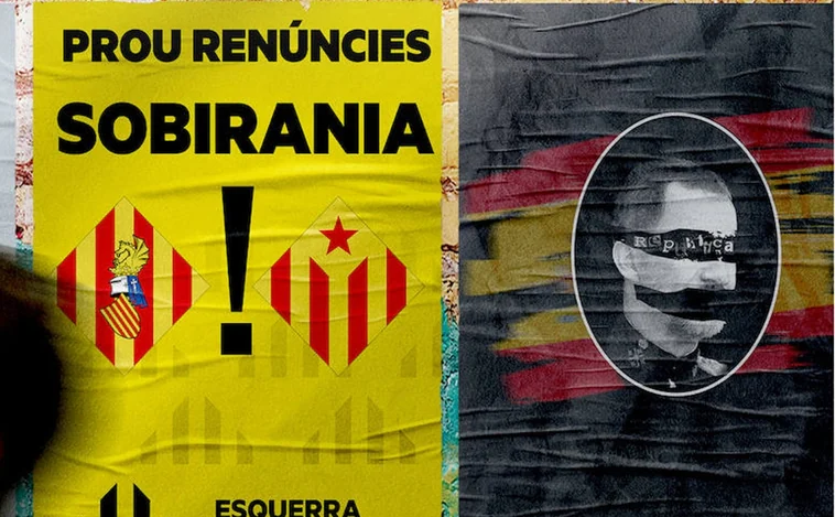 El independentismo vuelve a las calles en Valencia con ataques al Rey Felipe VI