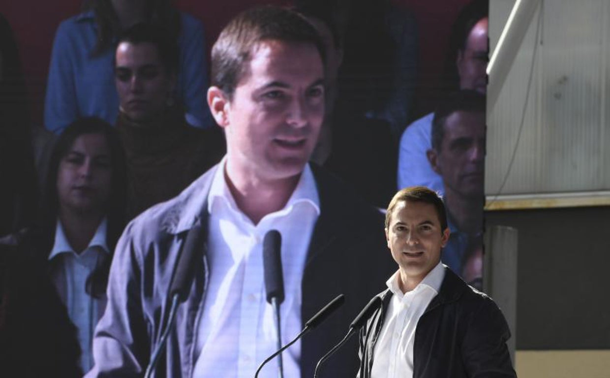 Juan Lobato, secretario regional del PSOE, en un acto ayer en Getafe