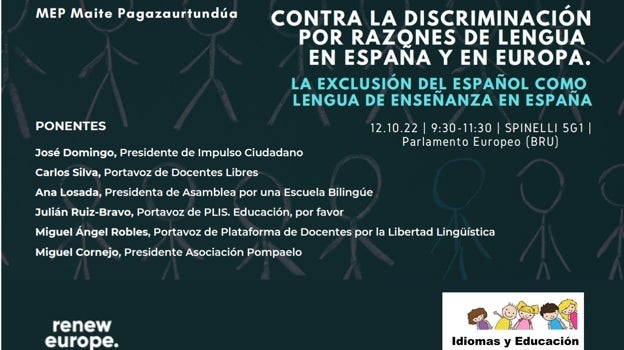Cartel anunciador del acto en Bruselas.