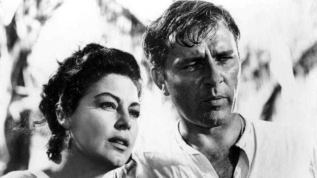 Ava Gardner, con Richard Burton, en 'La noche de la iguana'