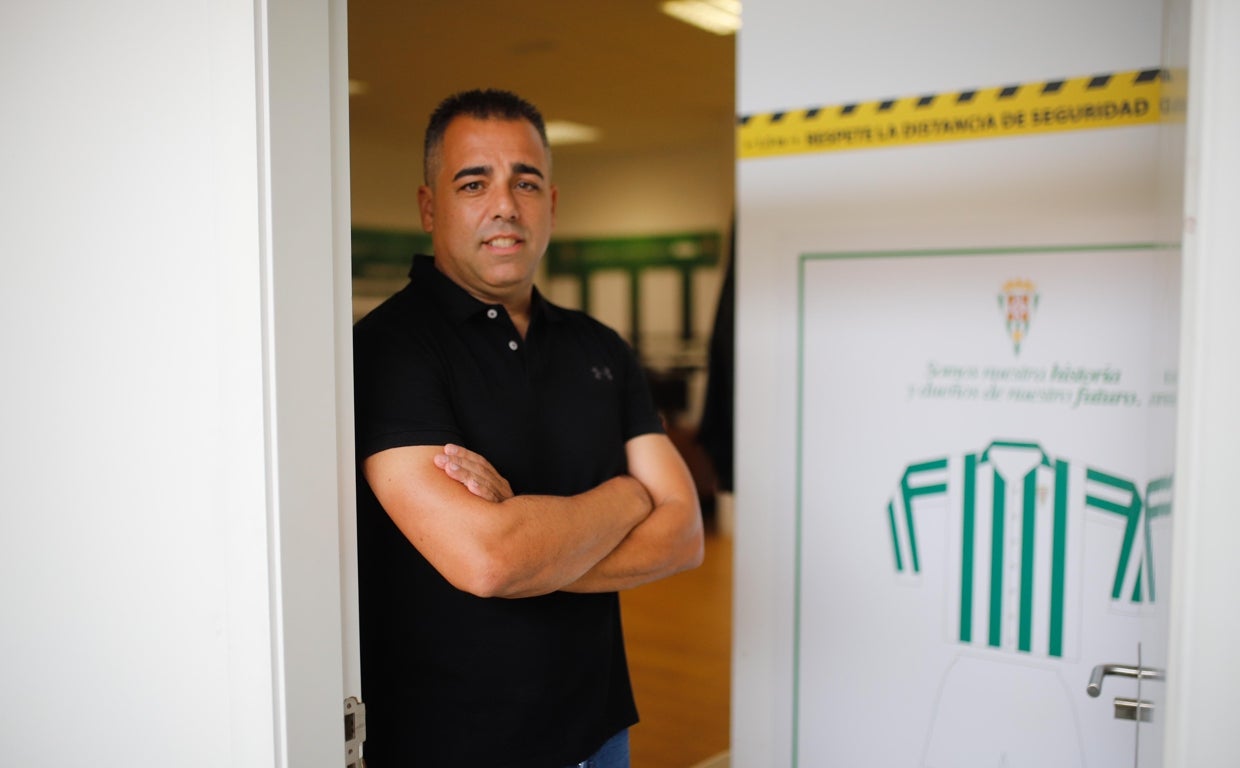 El entrenador del Córdoba CF, Germán Crespo, este martes en el vestuario