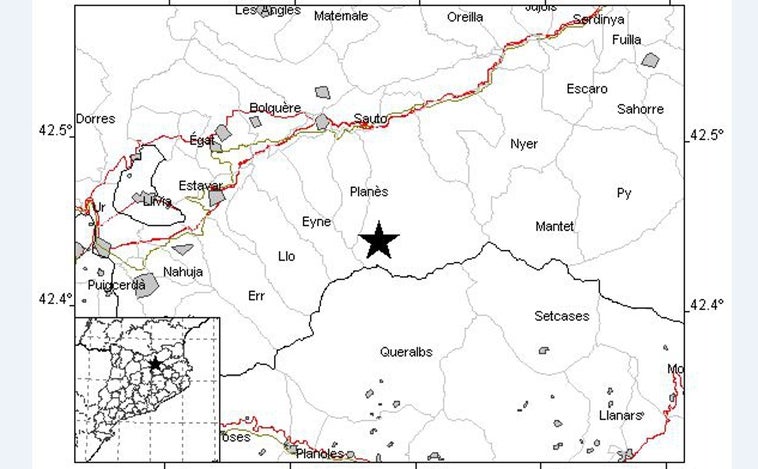 Un terremoto de 2,8 grados en la frontera francesa se nota en el Pirineo catalán