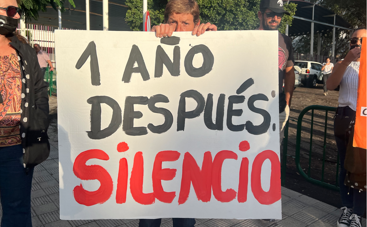 Manifestación en Los Llanos el pasado 19 de septiembre de 2022 con motivo del primer aniversario del volcán