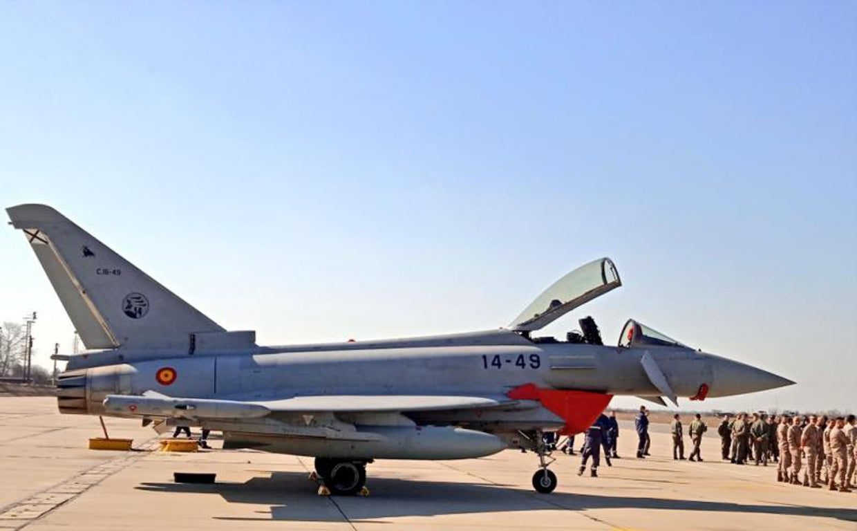 Un caza Eurofigther en Bulgaria