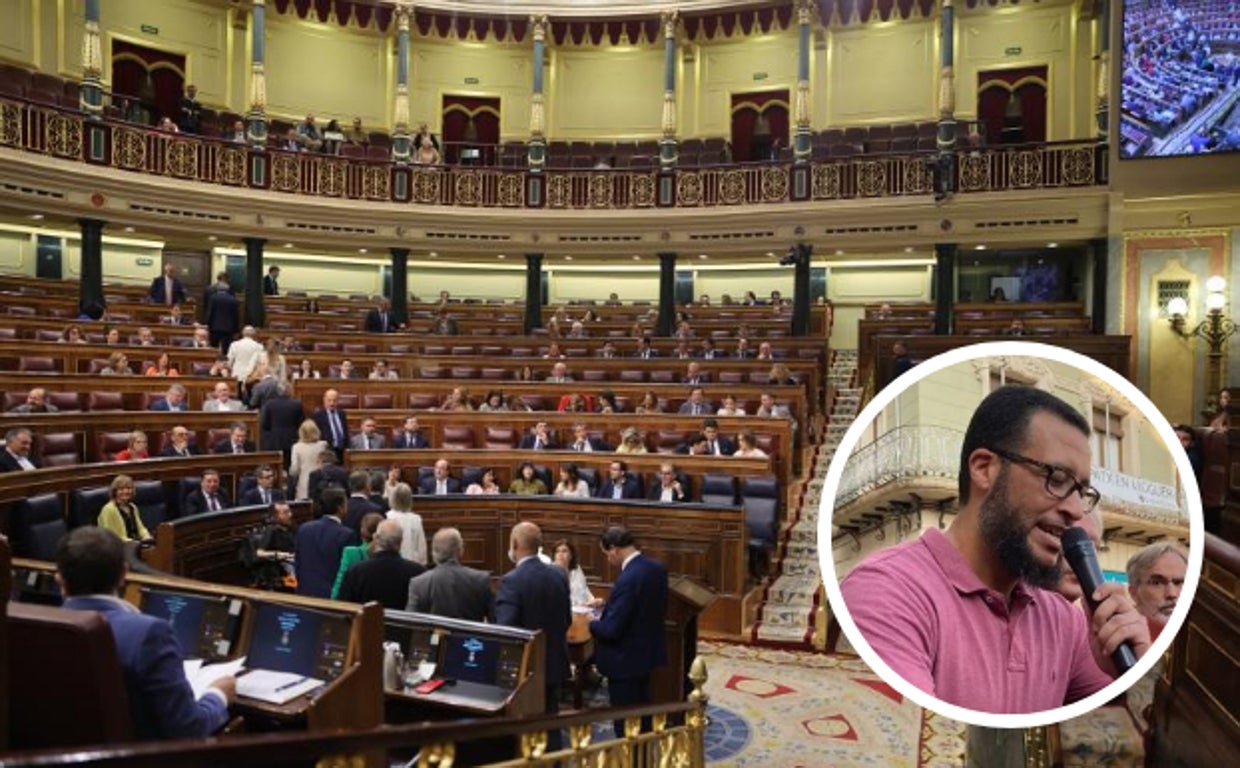 Congreso de los Diputados y a la izquierda, el 'salafista de Reus', Mohamed Sad Badaoui