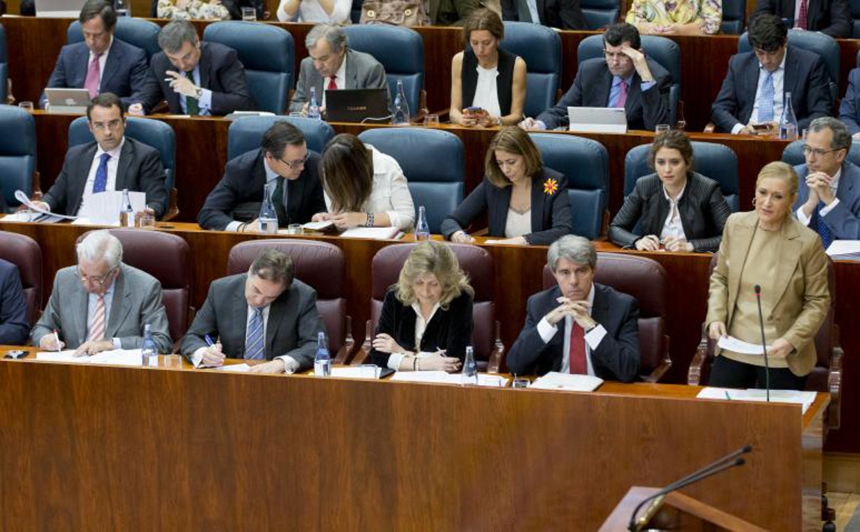 Cristina Cifuentes en la Asamblea en 2016, cuando era presidenta de la Comunidad de Madrid