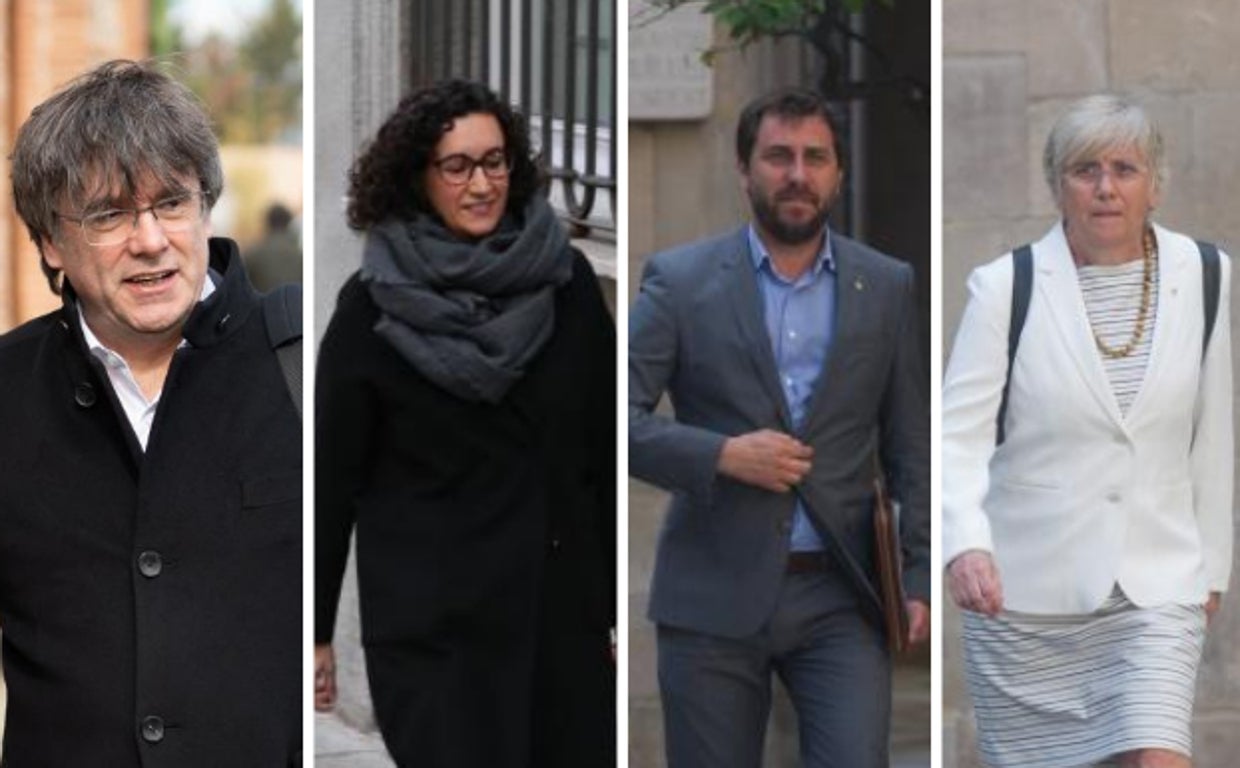 Carles Puigdemont, Marta Rovira, Toni Comín y Clara Ponsatí